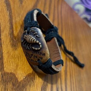 Scorpio Zodiac Leather Bracelet